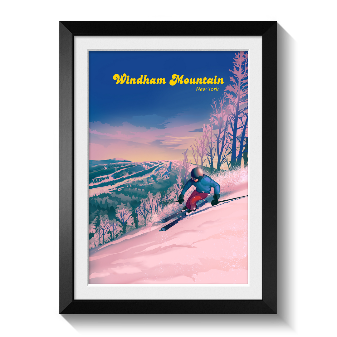 Windham Mountain New York Ski Resort Travel Poster