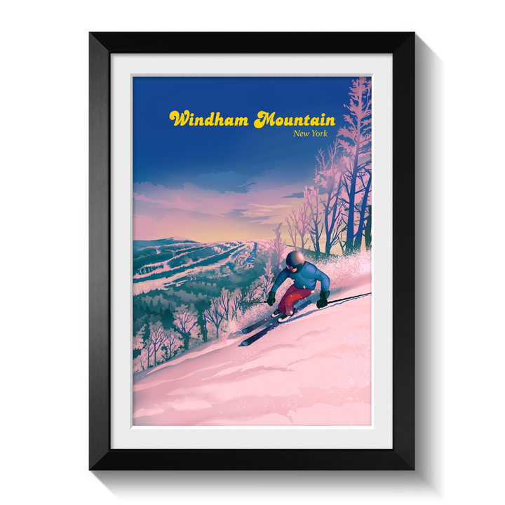 Windham Mountain New York Ski Resort Travel Poster
