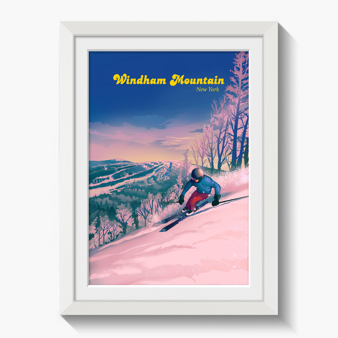 Windham Mountain New York Ski Resort Travel Poster