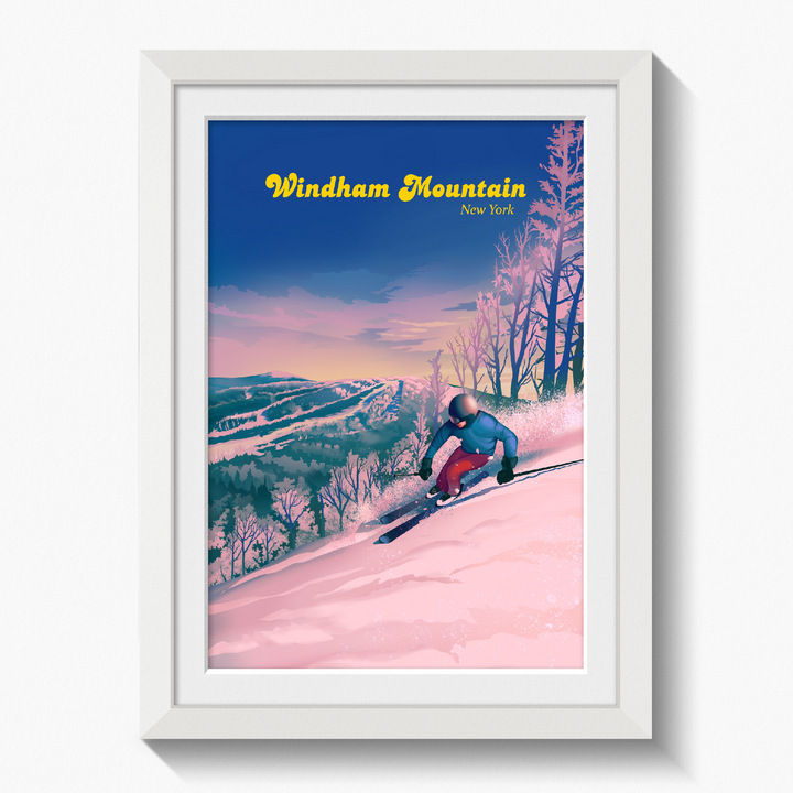 Windham Mountain New York Ski Resort Travel Poster