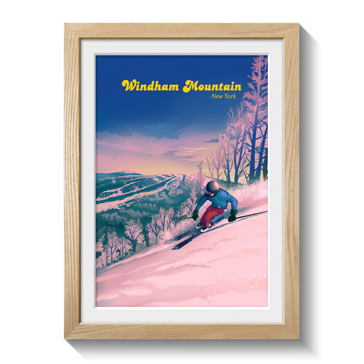 Windham Mountain New York Ski Resort Travel Poster