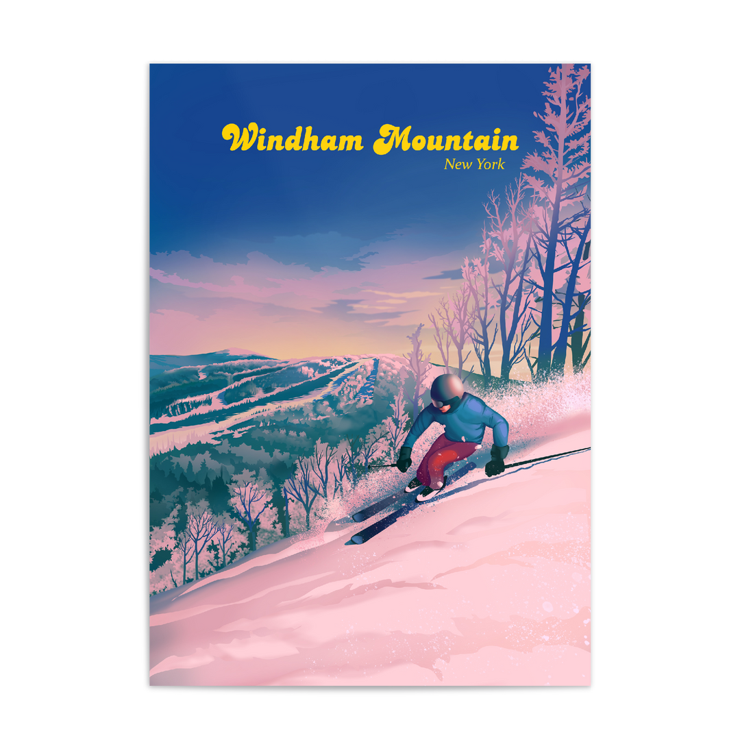 Windham Mountain New York Ski Resort Travel Poster