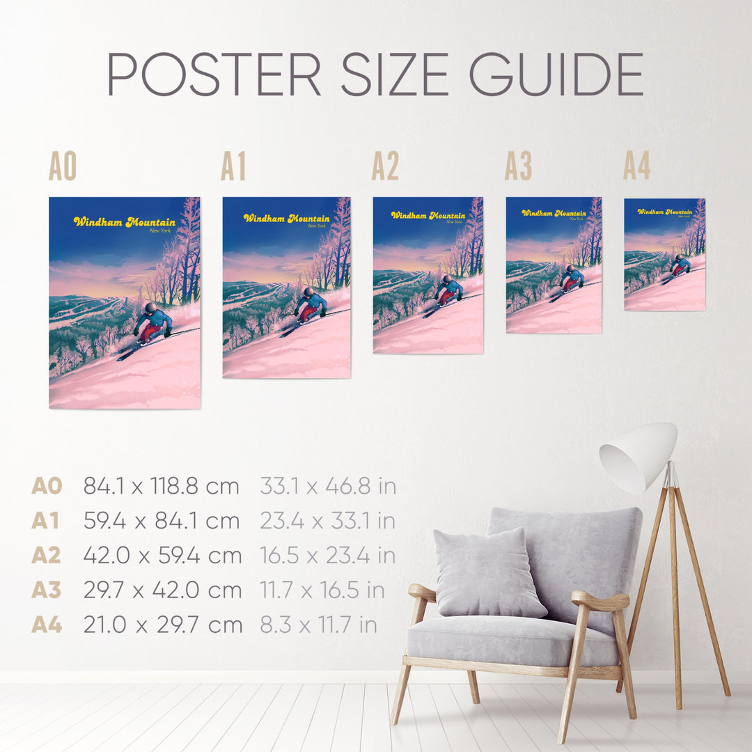 Windham Mountain New York Ski Resort Travel Poster