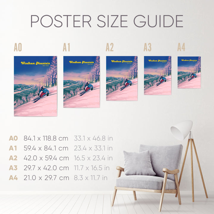 Windham Mountain New York Ski Resort Travel Poster