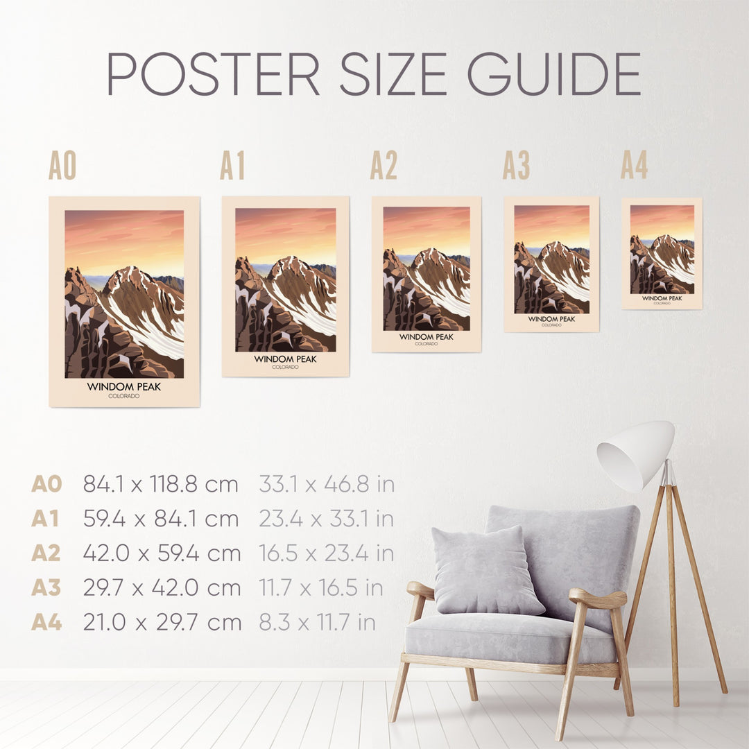 Windom Peak Colorado USA Travel Poster