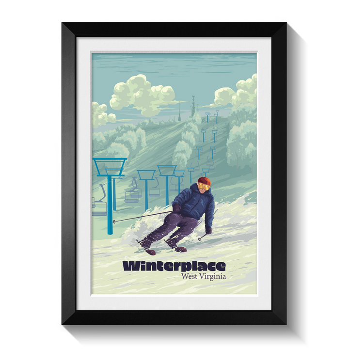 Winterplace West Virginia Ski Resort Travel Poster