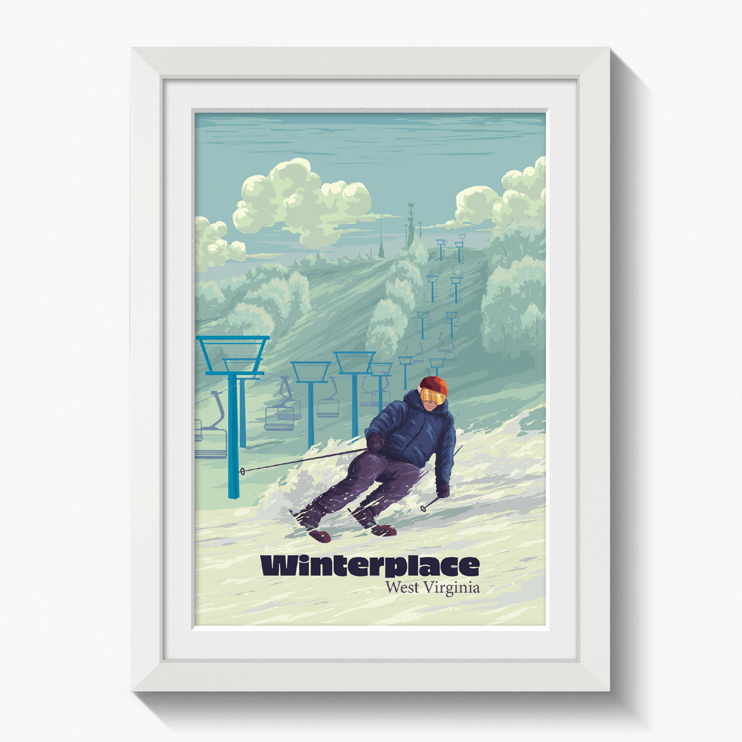 Winterplace West Virginia Ski Resort Travel Poster