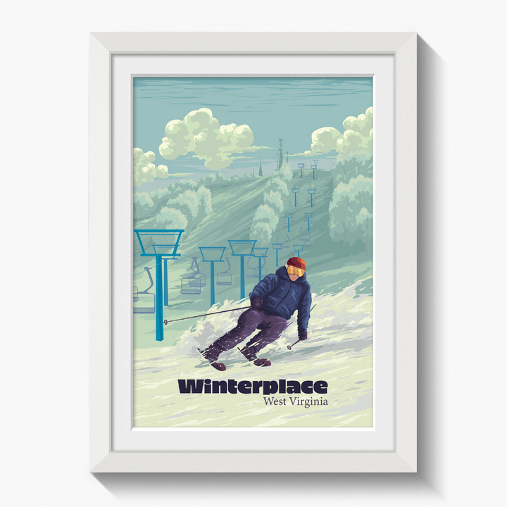 Winterplace West Virginia Ski Resort Travel Poster