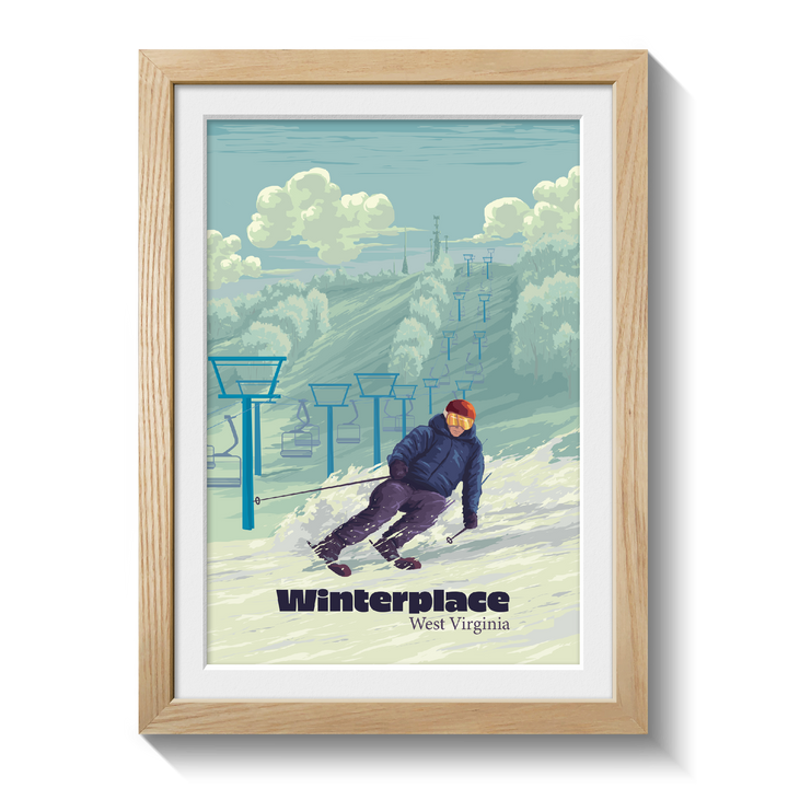 Winterplace West Virginia Ski Resort Travel Poster