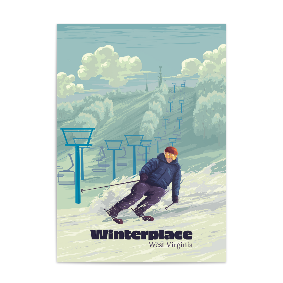 Winterplace West Virginia Ski Resort Travel Poster