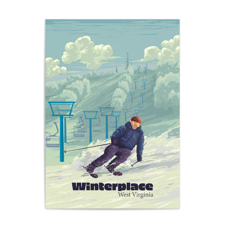 Winterplace West Virginia Ski Resort Travel Poster