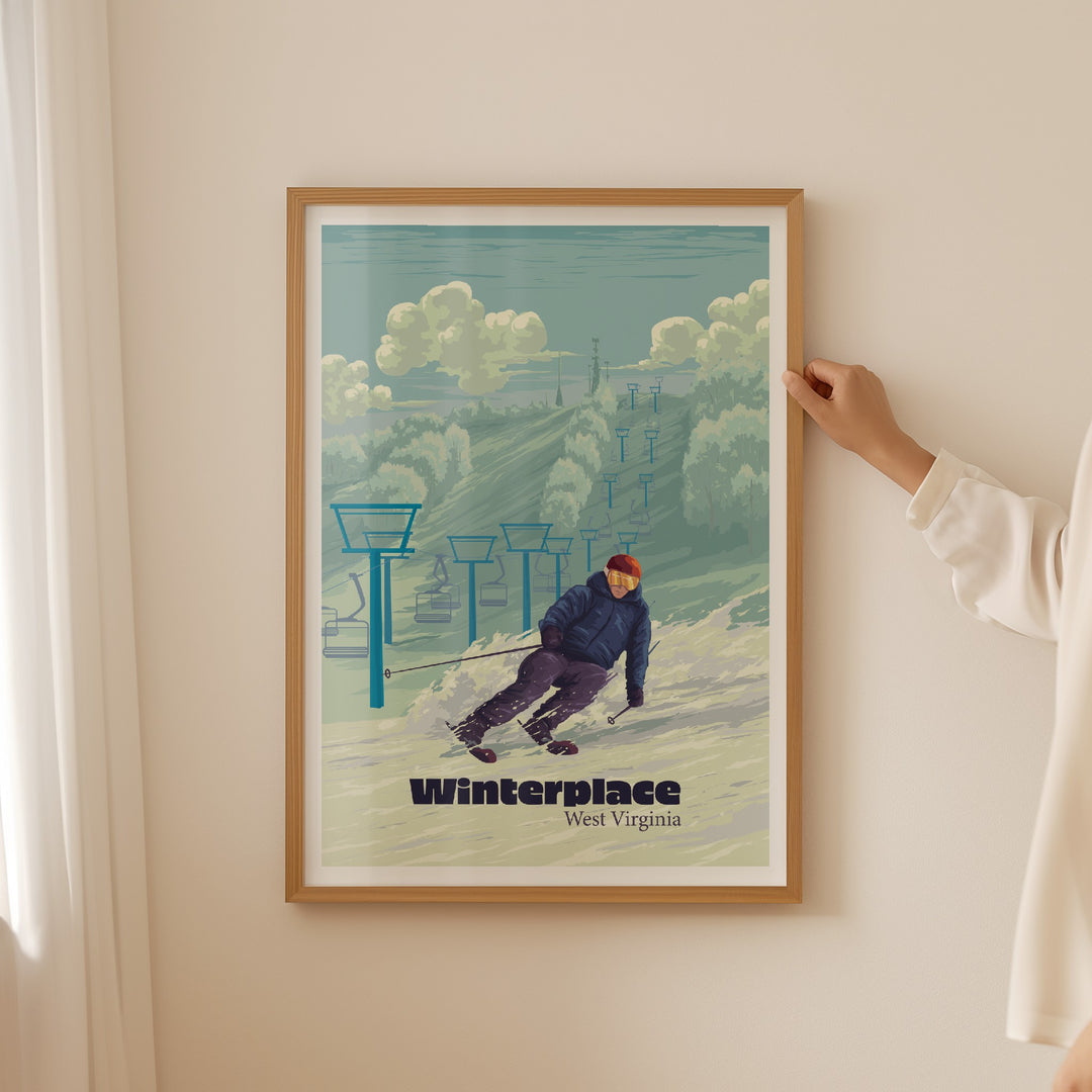 Winterplace West Virginia Ski Resort Travel Poster