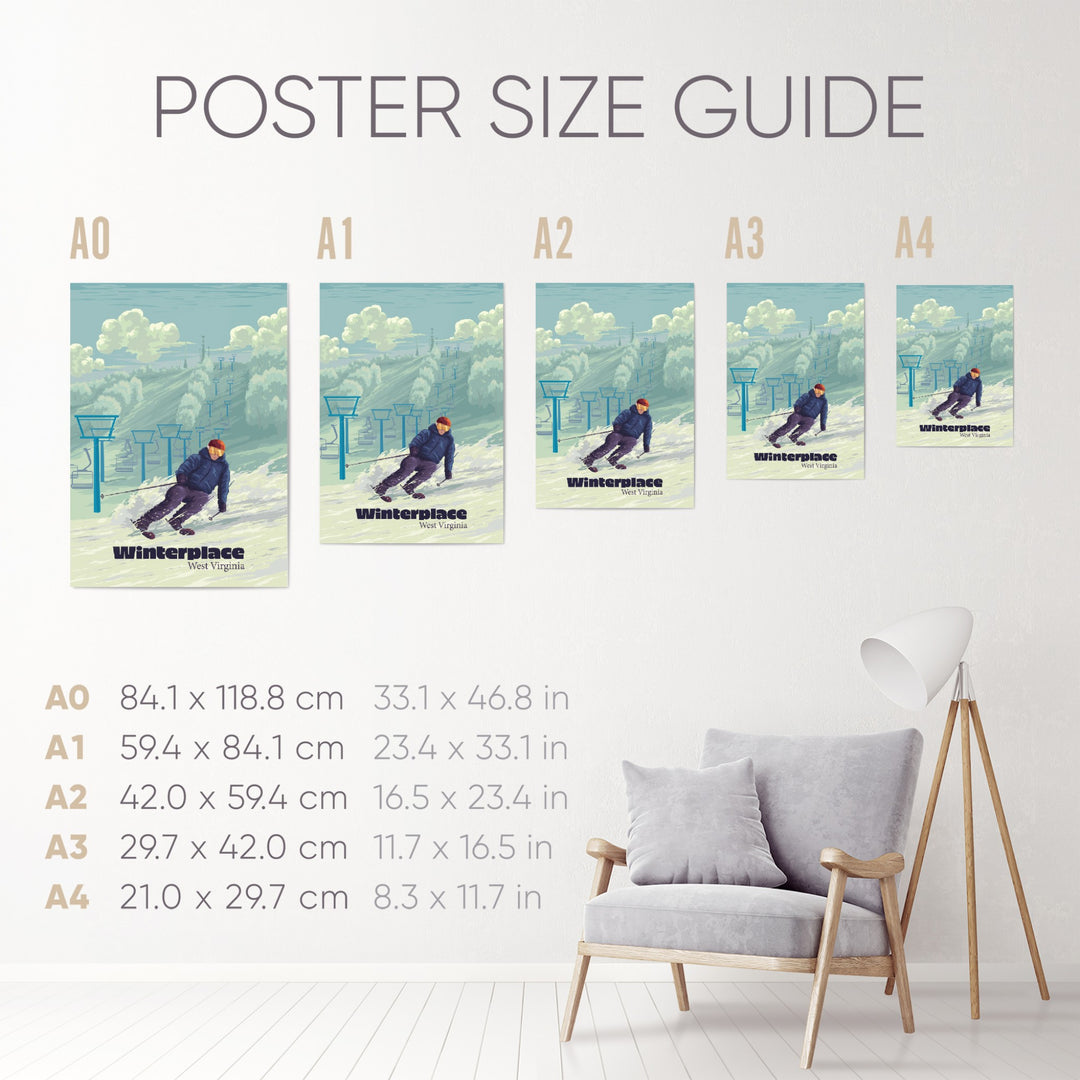 Winterplace West Virginia Ski Resort Travel Poster