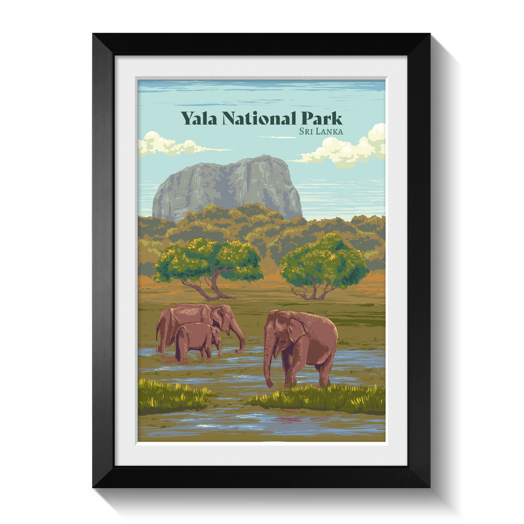 Yala National Park Travel Poster, Sri Lanka