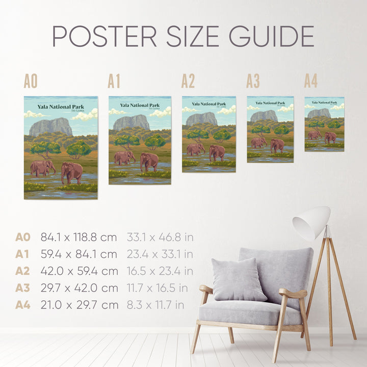 Yala National Park Travel Poster, Sri Lanka