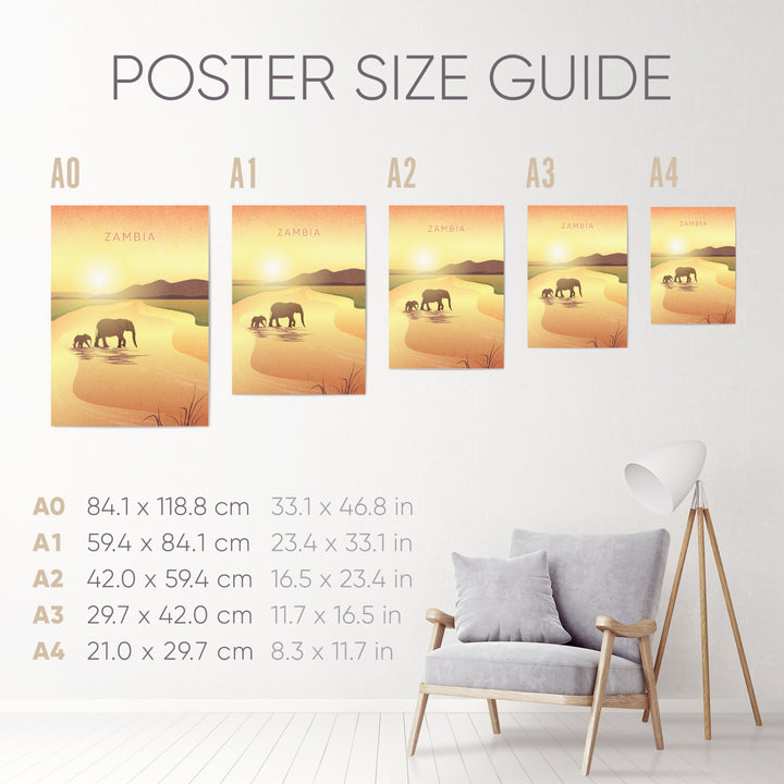 Zambia Minimal Travel Poster