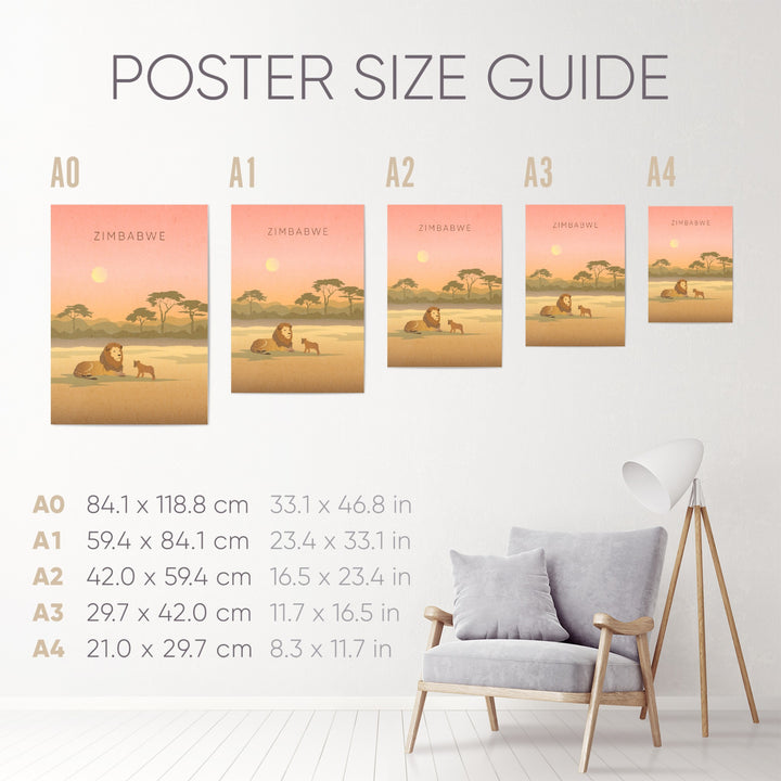 Zimbabwe Minimal Travel Poster