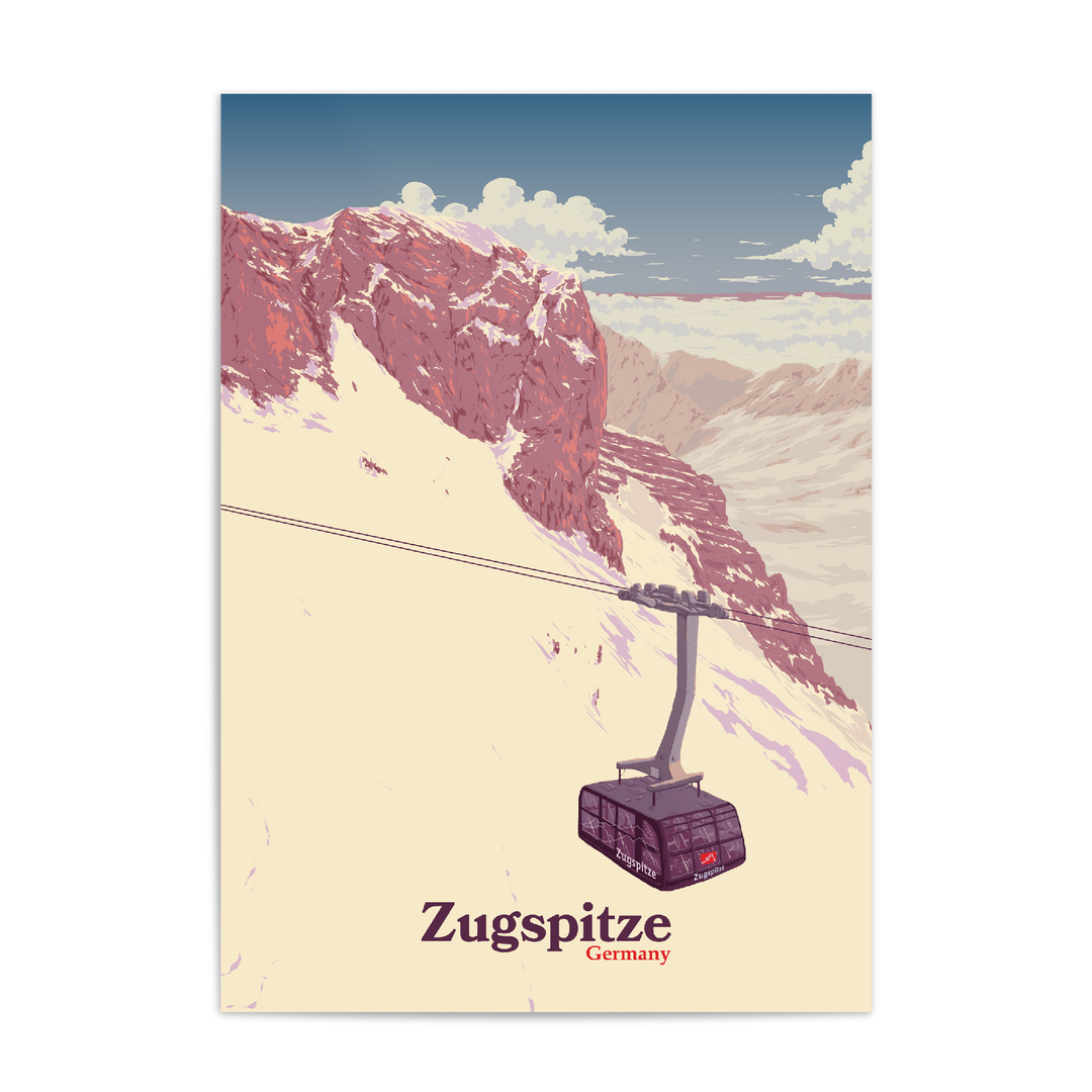 Zugspitze Germany Ski Resort Travel Poster