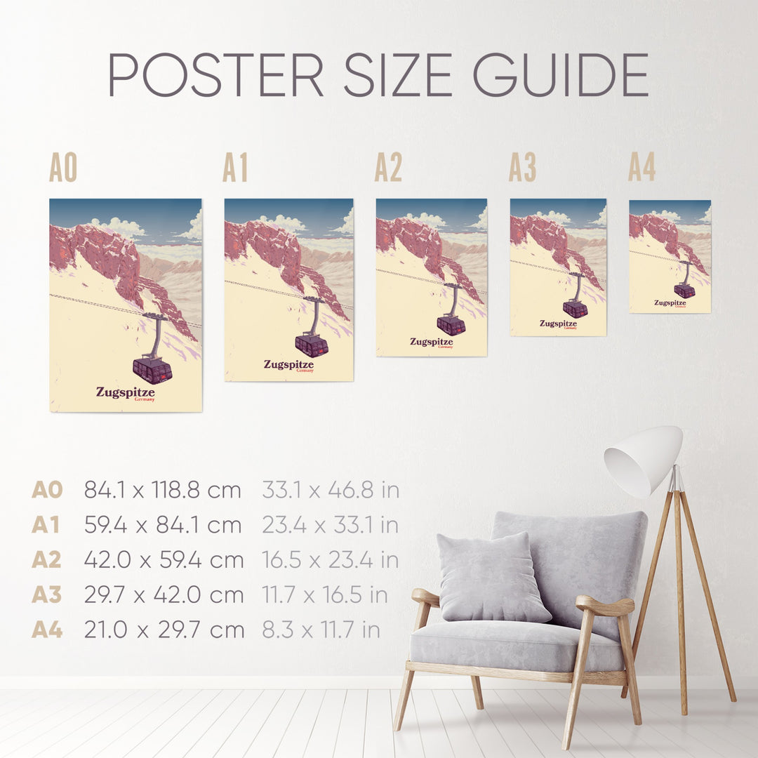 Zugspitze Germany Ski Resort Travel Poster