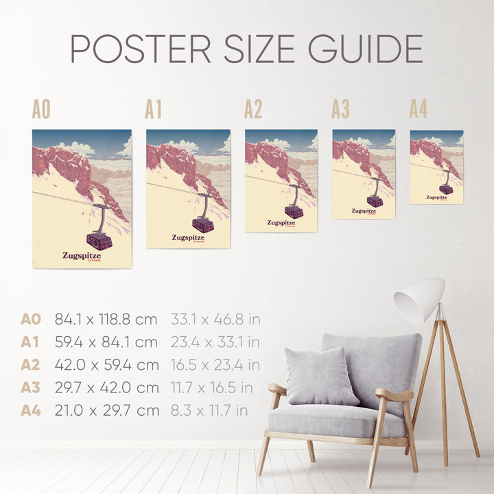 Zugspitze Germany Ski Resort Travel Poster
